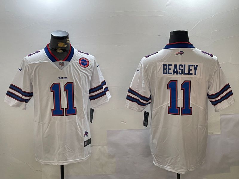 Men Buffalo Bills #11 Beasley White Second generation 2024 Nike Limited NFL Jersey style 3